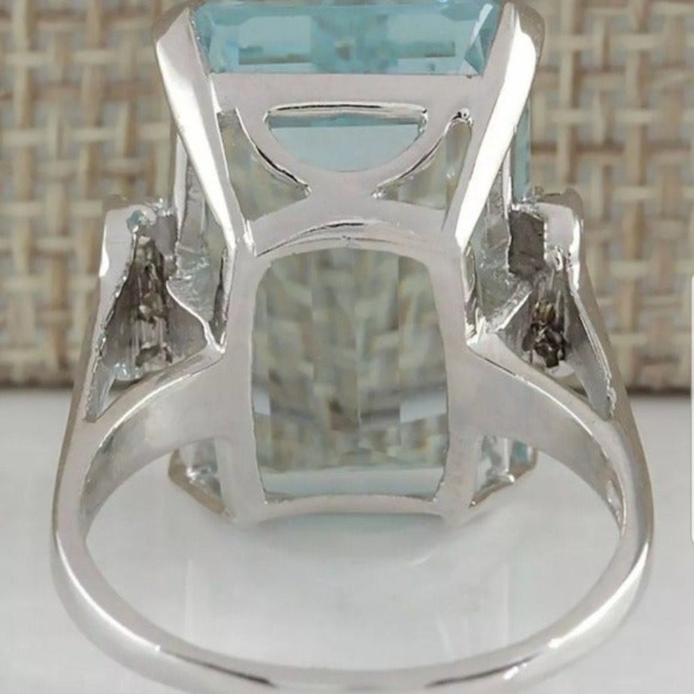 925 silver stamped 925 blue stone Ring - Picture 5 of 6